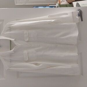 A Saks 5th Ave. White linen button down shirt